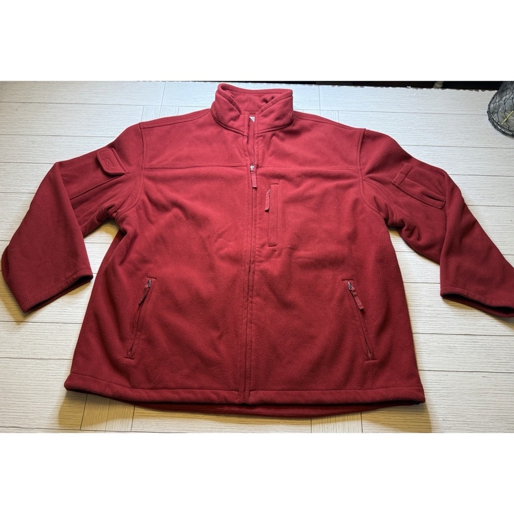 Duluth Jacket Sz 2XL Red Shoreman Fleece Windproof Full Zip Utility Outdoor Coat
